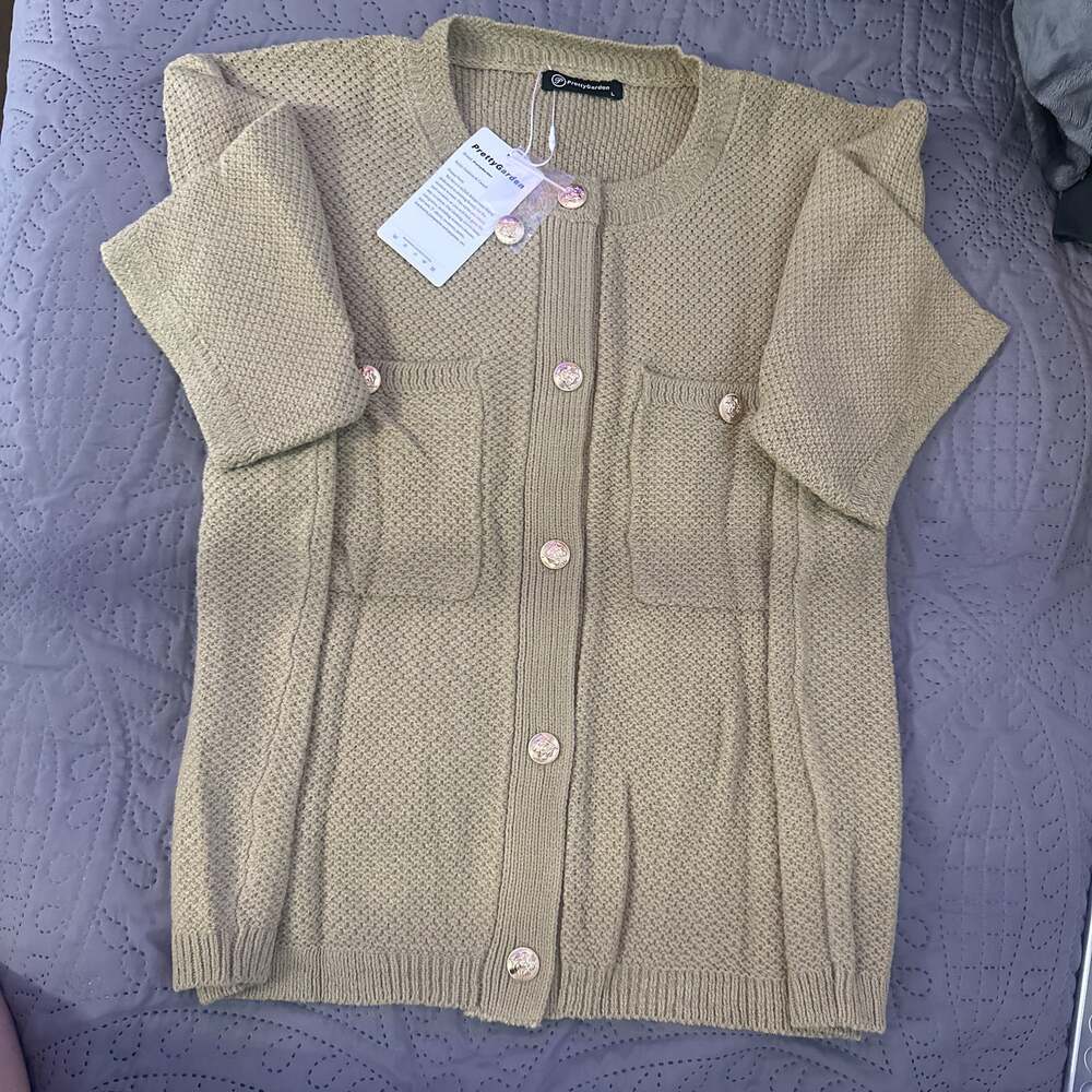 PRETTYGARDEN Women's Knit Cropped Cardigan with Pockets